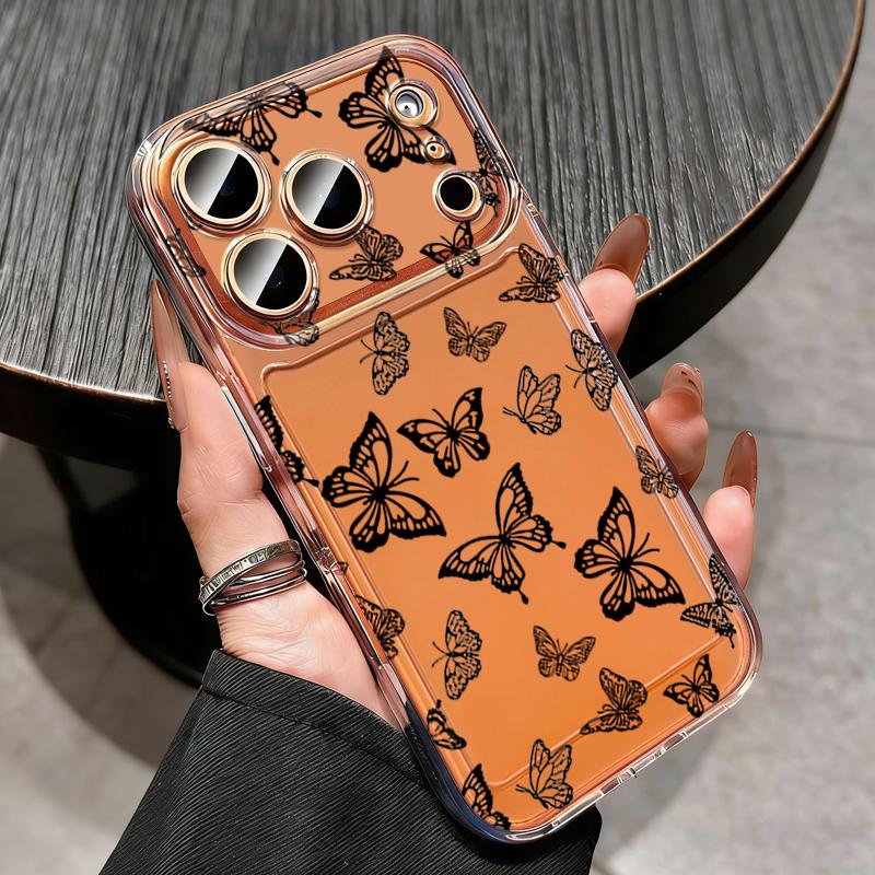 Shockproof Clear TPU Case For iPhone 17 16 Pro 15 14 13 12 Pro Max 11 Transparent Soft Silicone Butterfly Printed Phone Cover