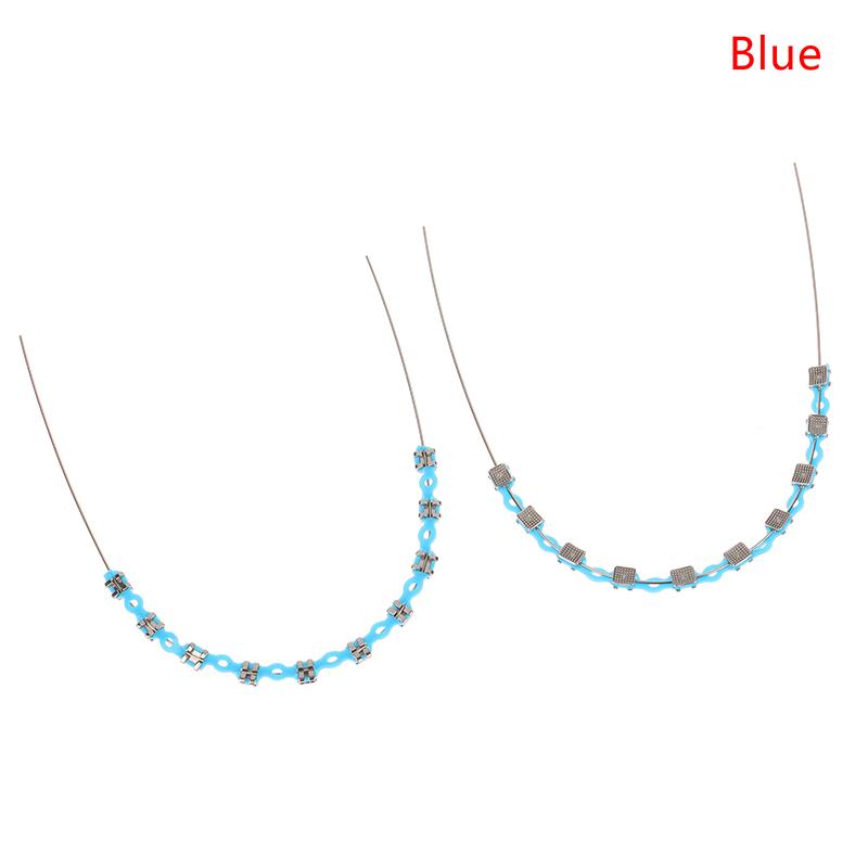 2Pcs/Pack Colorful Hook Temporary Tooth Decoration With Metal Wires Metal Bracket Orthodontic Ligature Ties Dental Decorations