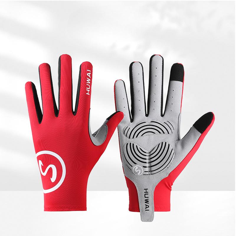 Outdoor Sports Summer Cycling Ice Silk Gloves Long Finger Sun Protection Non Slip Wear Resistant Breathable Shock Proof Yoga Men and Women Gloves