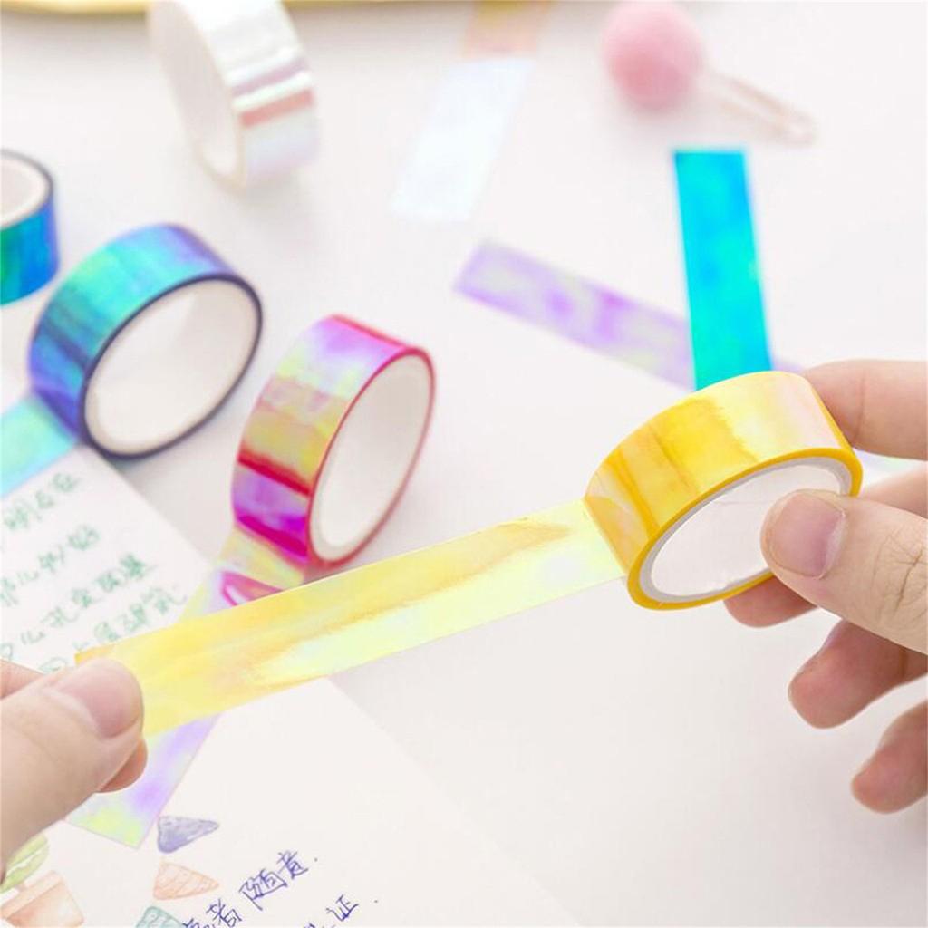 Waterproof Holographic Gradient Adhesive Tape Durable Decorative Craft Tape Suitable for Various Surfaces and Applications