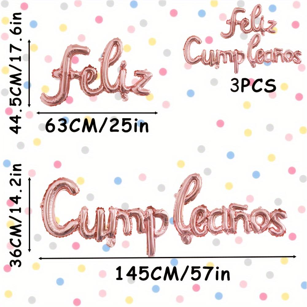 Espanhol Feliz Aniversário Balão Foil Conjunto Festa Decoração Banner 16 polegadas Parede Cenários Balão Casa Decoração Quarto Celebração Presente