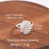 Stainless Steel Adjustable Open Ring - Colorfast Titanium Jewelry