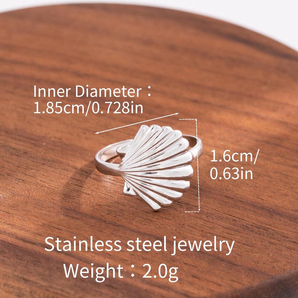 Stainless Steel Adjustable Open Ring - Colorfast Titanium Jewelry