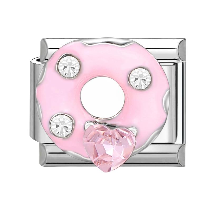 Y2K Zircon Cherry Bow Heart Butterfly Shiny Italian Charm Links Fit 9MM Bracelet Stainless Steel Jewelry DIY Making Jewelry