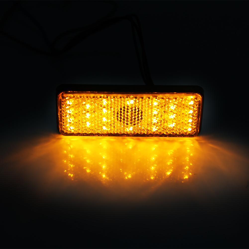Motorcycle Scooter Moped Rectangle LED Reflector Tail Brake Light Stop Lamp Red