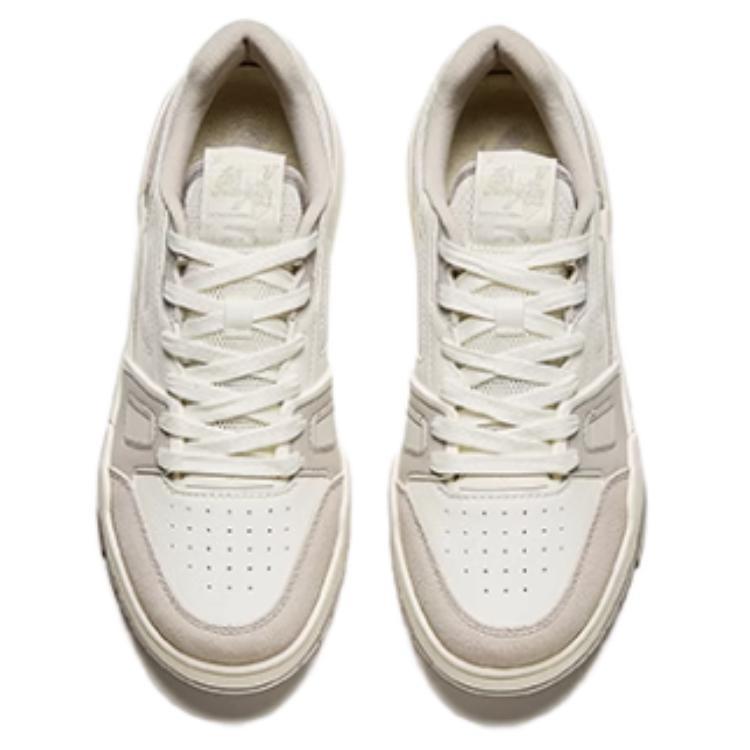 Anta Flame 5.0 Comfortable Slip Resistant Abrasion Resistant Low top Skateboard Shoes Women's White Gray 122428081-6