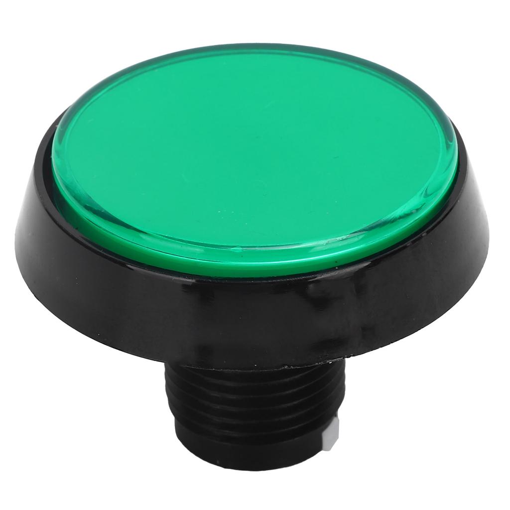 Botão redondo grande plano de 60 mm com luz LED 3?Interruptor de pedal para console de jogos Crane MachineGreen