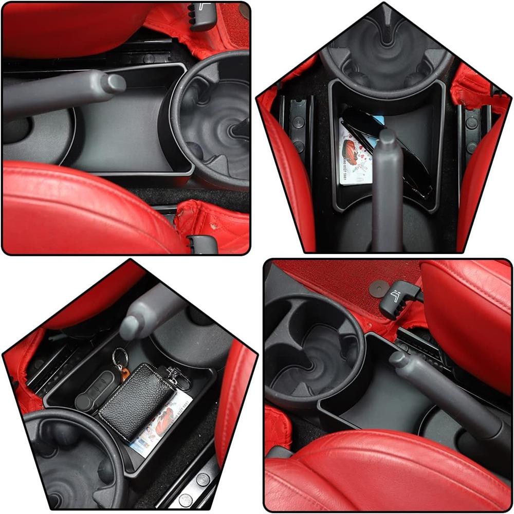 Car Interior Accessories Handbrake Front Storage Box ABS For Fiat 500 2011-2015