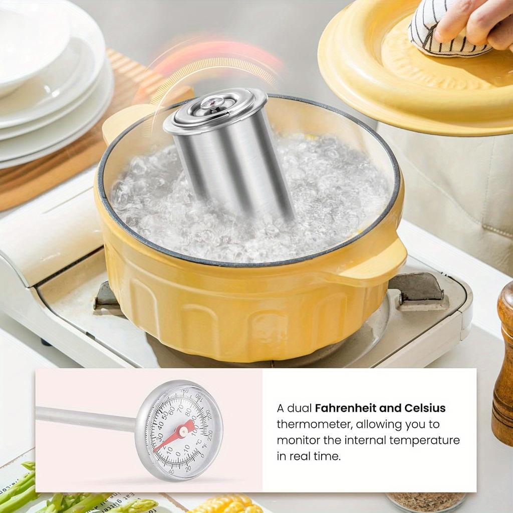 1PC 304 Stainless Steel Bacon Making Set with Thermometer - Easy Homemade Luncheon Meat Pressing Tool