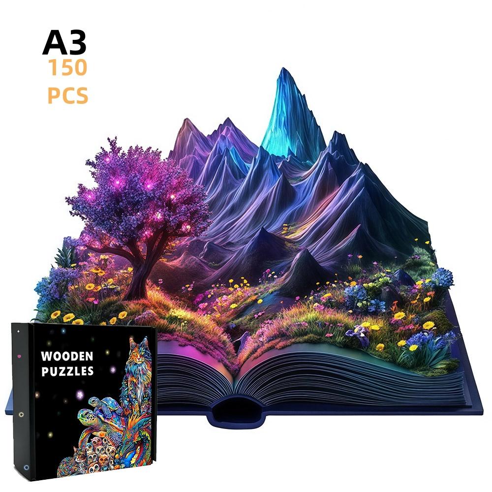 3D Volcanic Eruption Wooden Puzzle Irregular shape animal puzzle gift Family interactive adult stress relief delicate gratitude
