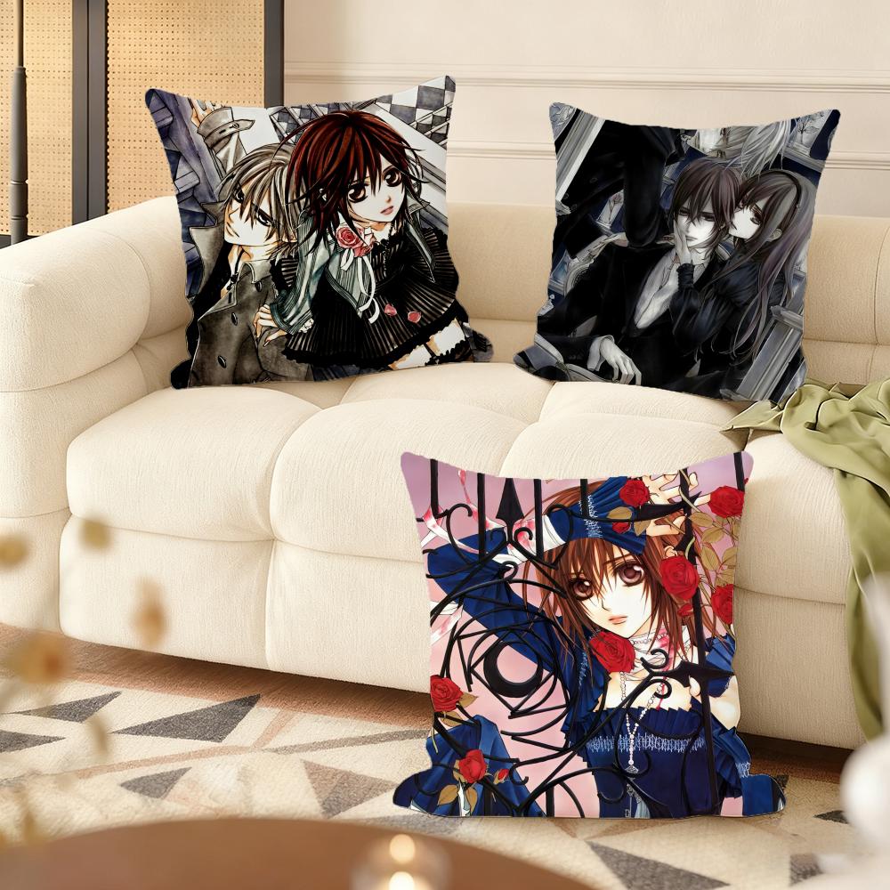 V-Vampire Knight Anime Cushion Cover Soft Short Plush Pillow Cover Smooth Cozy Texture Aesthetic Cushion Case Home Decor