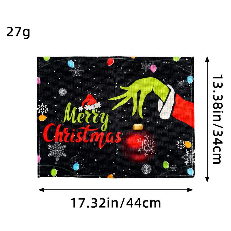 

Рождественская имитация конопли подставка для столовых приборов зеленый принт рождественской елки подставка для стола Chixi подставка для столовых приборов кухонный изоляционный коврик