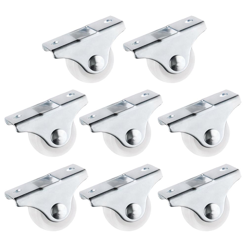 White Rail Fixed Casters Small 1-Way Wheel Furniture Plastic Directional Wheel Wear-resistant Wear-resistant Furniture Casters красный