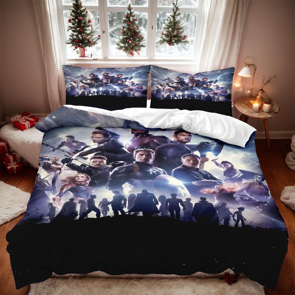 Animated Hero Printed Boys Gift Bedding Set,Single Twin Full Queen King Size, Cartoon Duvet Cover Set Kid Bedroom Bedding Sets