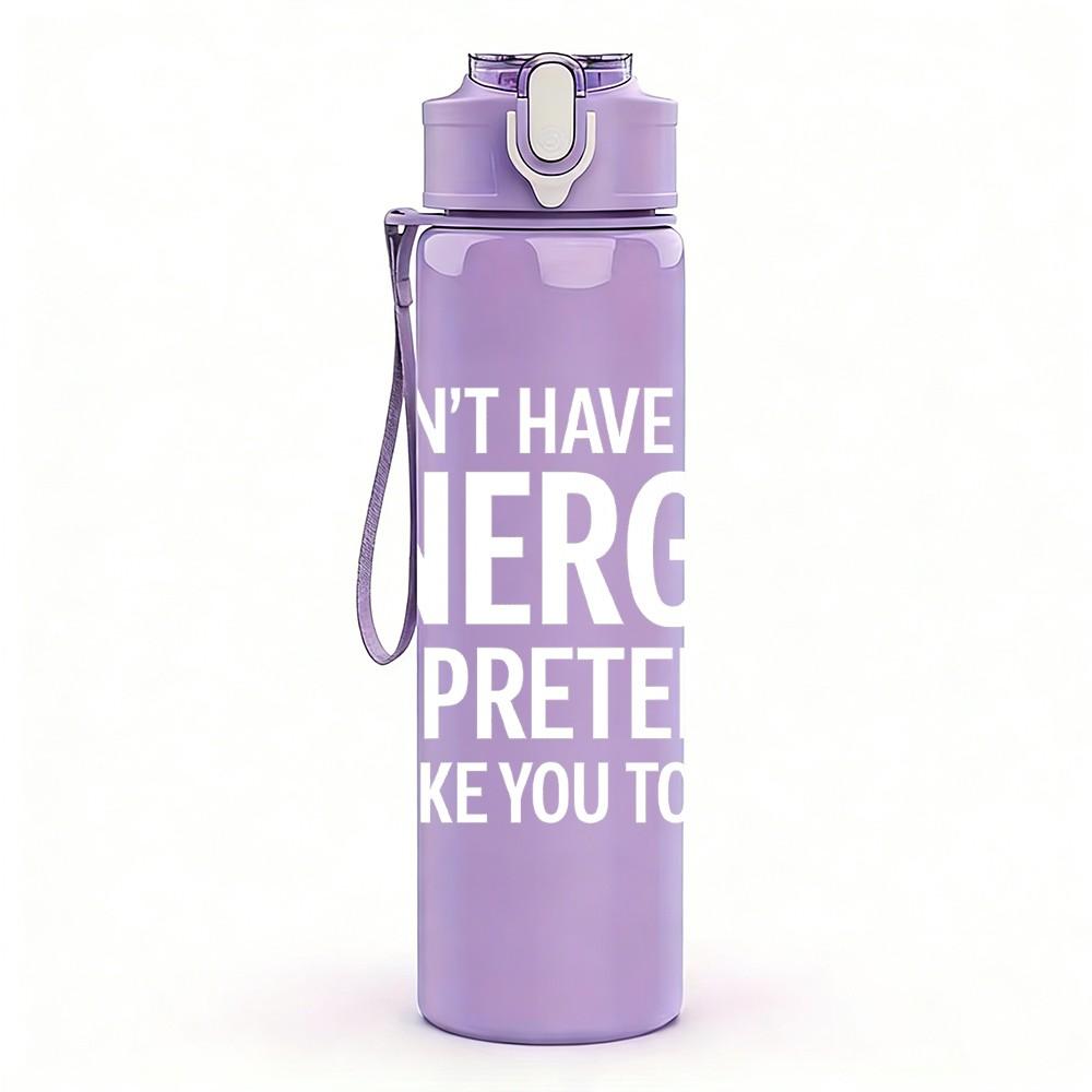 1PC Light Up Energy Pretend White Graphic 750ml Color Plastic Sports Water Bottle Leakproof Flip Straw Lid Suitable for Sports Office Home Use