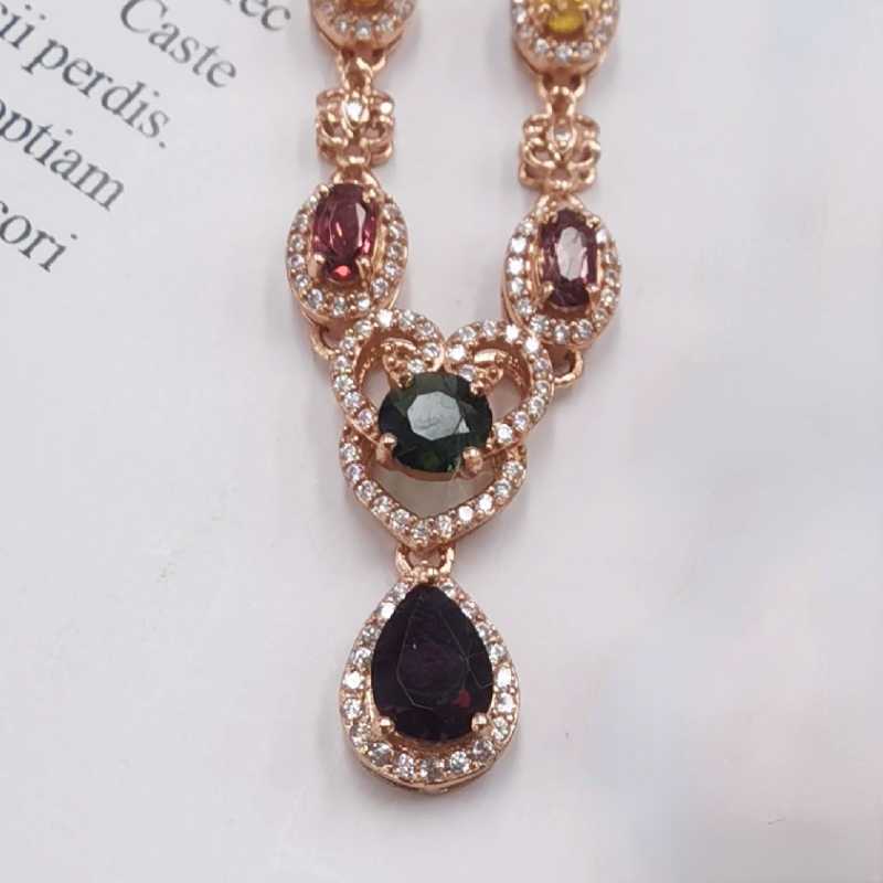 Sace Gems Collares con colgante de turmalina natural de Plata de Ley 925 de 3MM para mujer, joyería fina brillante, regalo de Navidad