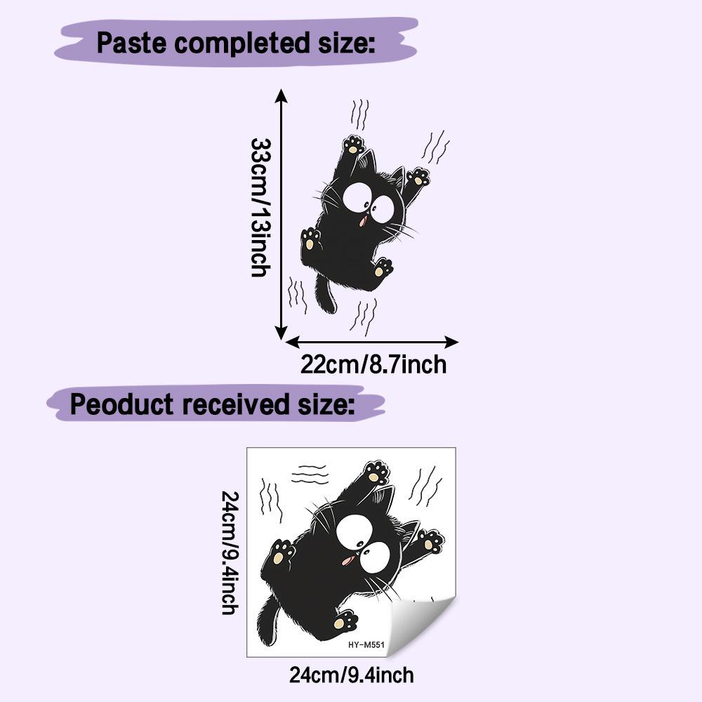 

Self-adhesive Creative Cute Cat Toilet Stickers for Bathroom Home Decor 24X24CM разноцветный