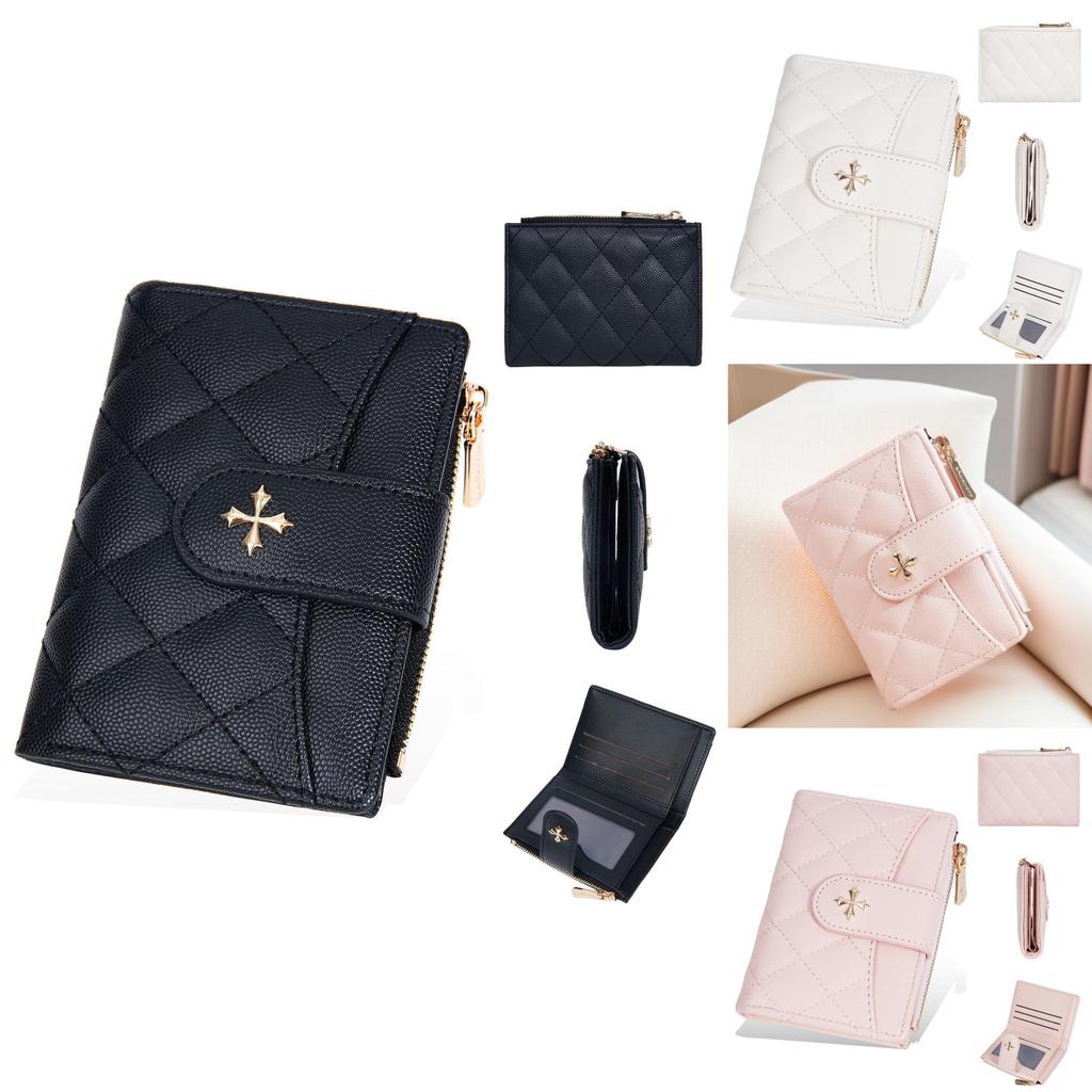 Minimalist Pu Material Ladies Short Wallet With Letter Printed And Card Organizer For Women