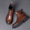 Nwe Luxury Leather Men's Boots Premium Outdoor Casual Classic and Comfortable Motorcycle Boots Shoes English-style Shoes for Man
