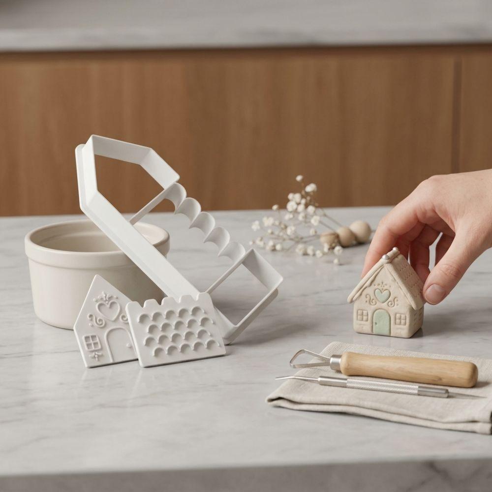 Plastic House Clay Cutter Molds 3D Printing Clay House DIY Tool Kit Gift Making