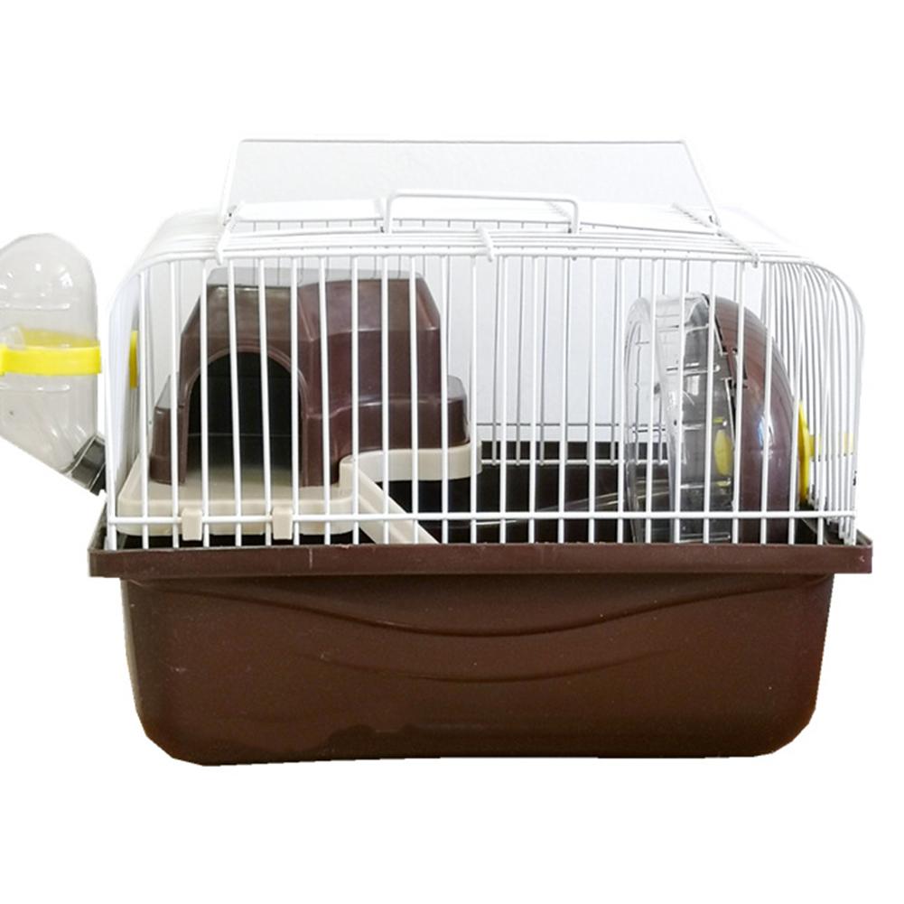 Double Layer Villa Shape Pet Cage with Running Wheel Feeding Bowl for Hamster