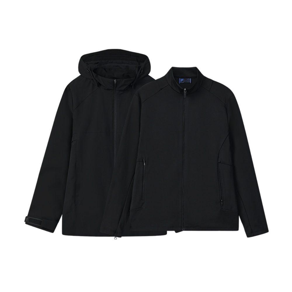 FILA Jackets Men's Jet Black Hooded Non Detachable Moderate F11M542707FBK