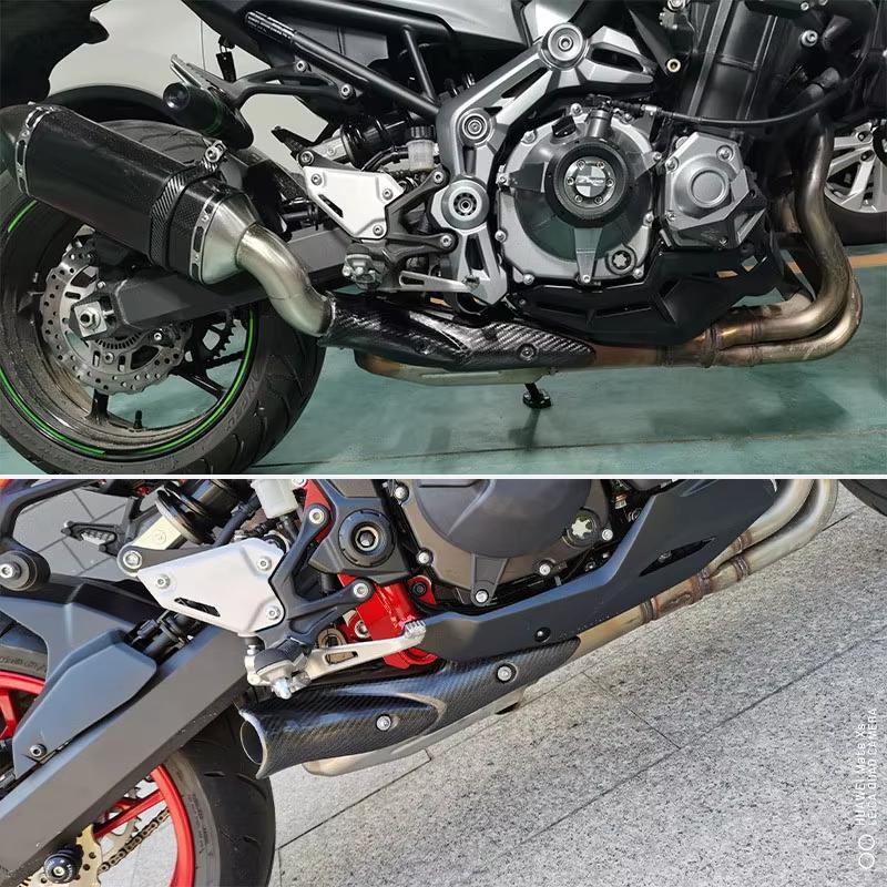 Für Kawasaki Z900 Z900e Motorrad Auspuff Mittelrohr Carbonfaser Hitzeschutz Abdeckung Schutz Anti-Verbrühungsgehäuse