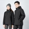 Men Women 3-in-1 Detachable Winter Hiking Jacket With Fleece Inner Hooded Outdoor Sport Coat Trekking Camping