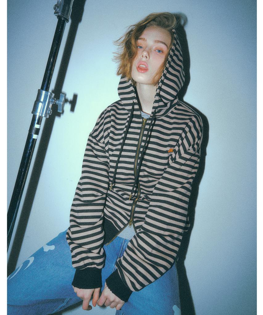 Supersub Haengsiki Striped Zip-Up Hoodie - Blue