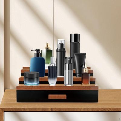 Cosmetic Shelf Display Riser Stand Figure Versatile with Drawers Ornament Makeup Party Perfume
