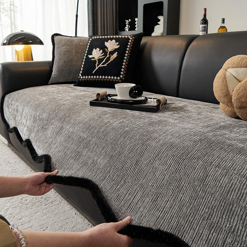 

Light Luxury High-End Sofa Cushion New Four-Season Universal Fixed Non-Slip Seat Cushion Anti-Cat Scratch Straight Row Seat Cushion 70*70cm