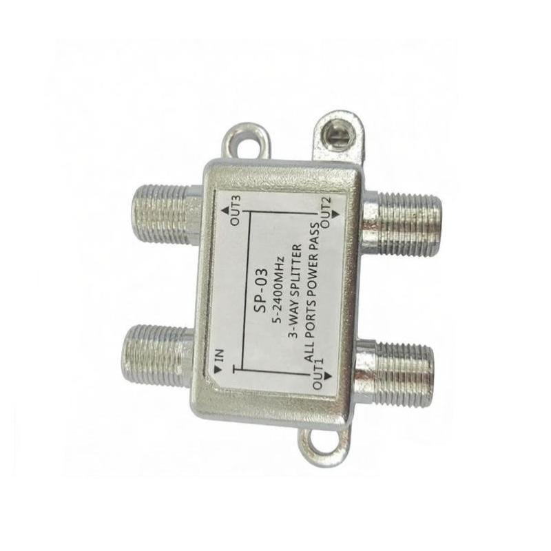 Digital 2 Way Coaxial Cable Splitter 5-2400MHz RG6 Compatible for Analog TV Satellite Antenna Home Theater Setup