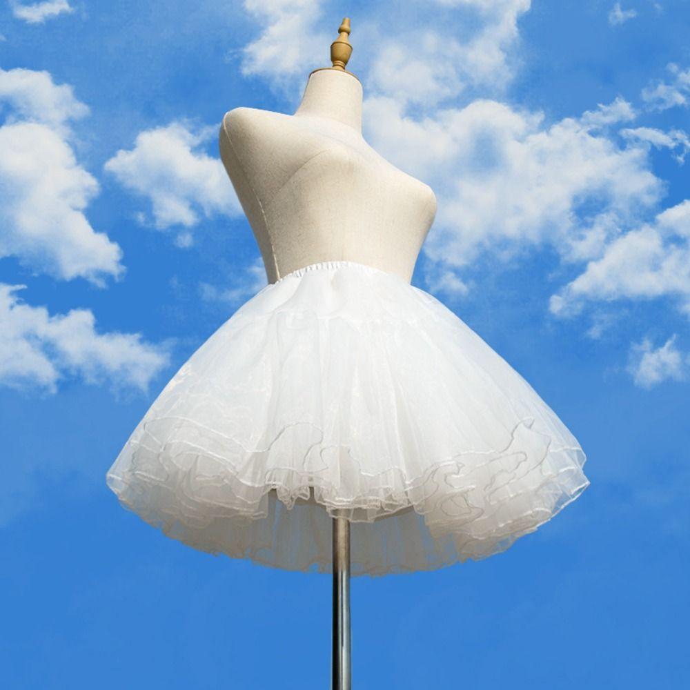 Lace Short Dress Jupon Fille Mesh Petticoats for Wedding Simple Lolita Petticoat  Party