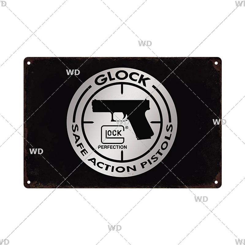 Pistola Co2 Arma Metal Brand Colt Gun Poster Vintage Metal Tin Sign Retro Plaque Plate for Garage Man Cave Tools Wall Decor