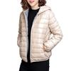 Mujer Otoño Invierno Abrigo Acolchado Con Capucha Grueso Manga Larga Cálido Color Sólido Suave Slim Fit Cierre De Cremallera Bolsillos Cardigan Señora Algodón Abrigo Chaqueta