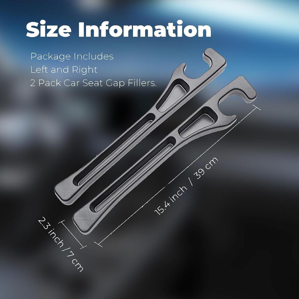 2PCS Car Seat Gap Filler Organizer, No Drop Seat Guard For Cars & SUVs, Automotive Trays & Bags, Car Seat Gap Fillers With Seat Belt Holes, Stopping