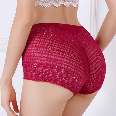 Seksi Hollow Lace Yüksek Belli Kadın İç Çamaşırı Sıkılaştırılmış Karınlı Kaldırılmış Kalçalar Herhangi Bir İz Olmadan Külot