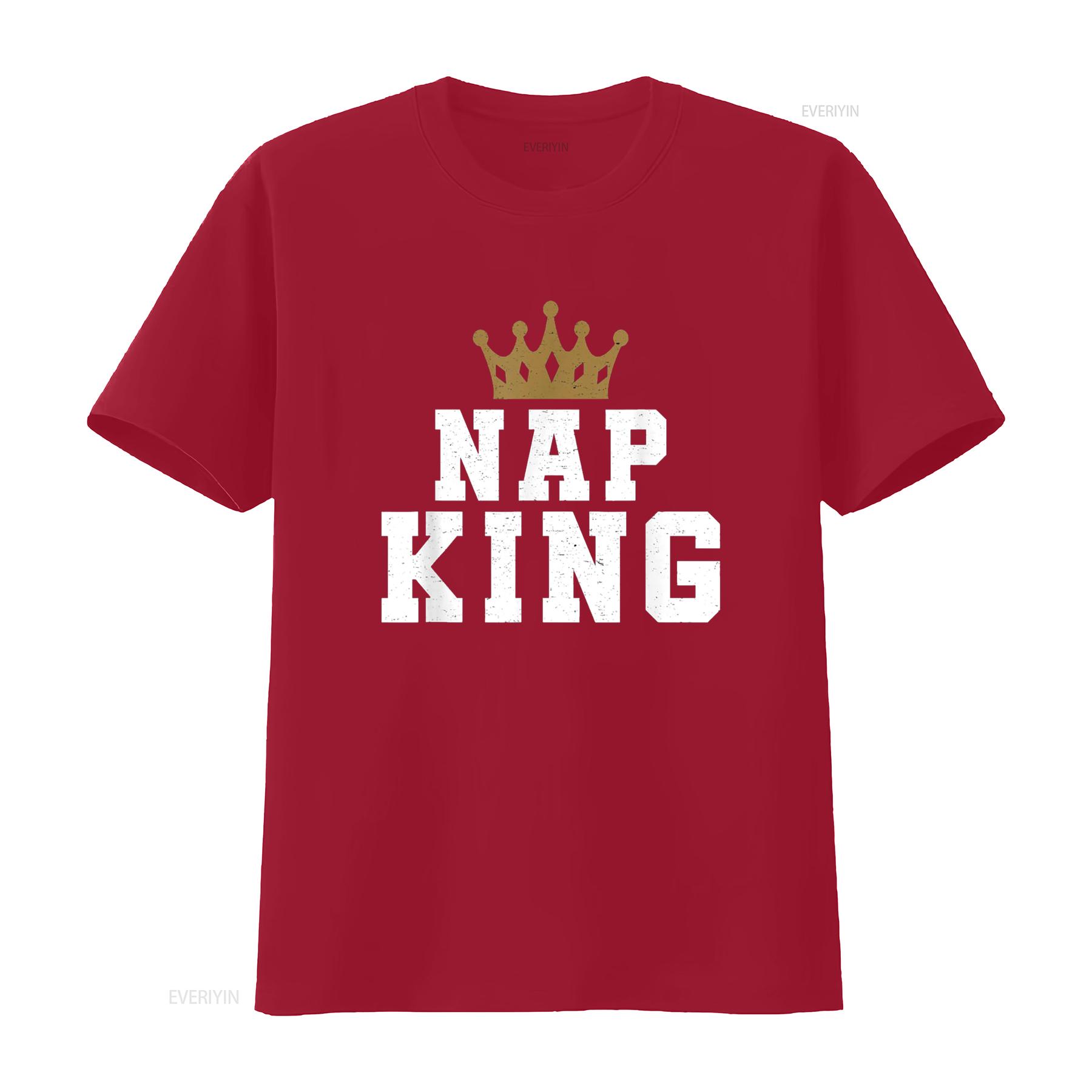 

Nap King Powernap Crown Mens Pajama Sleep T Shirt vintage Washed Versatile Casual Stylish Slightly Comfortable S