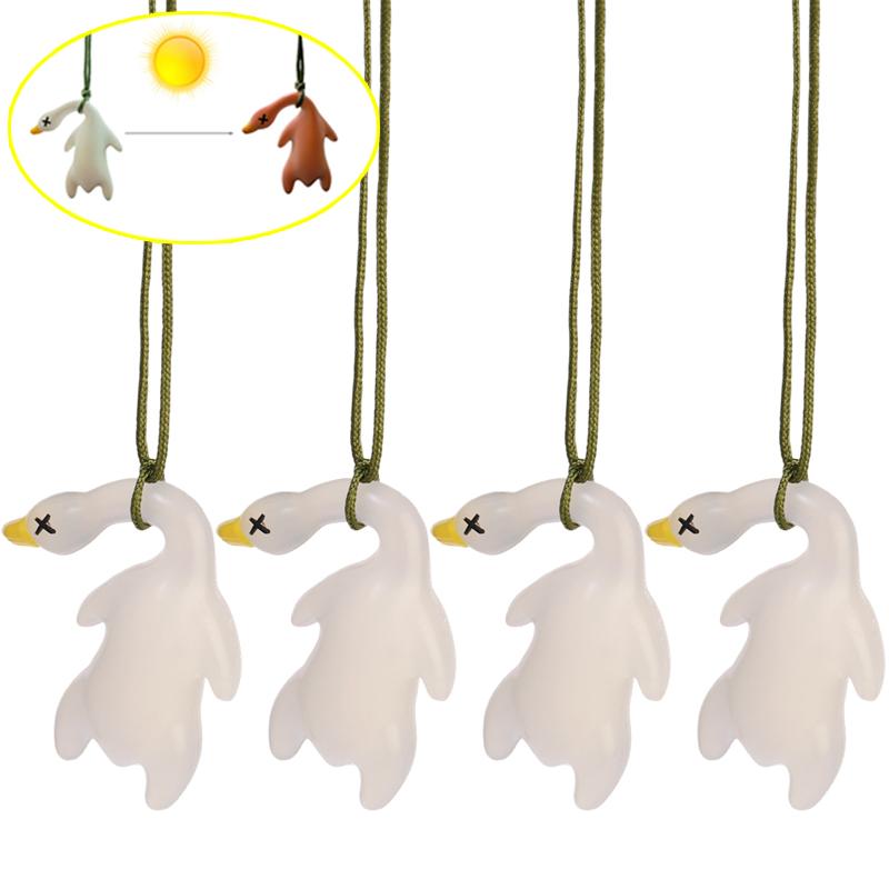 10/1PCS Cartoon Cute Anime Color-Changing Roast Duck Pendant Diy Kawaii Car Accessories Keychain Back Packaging Accessories Gift