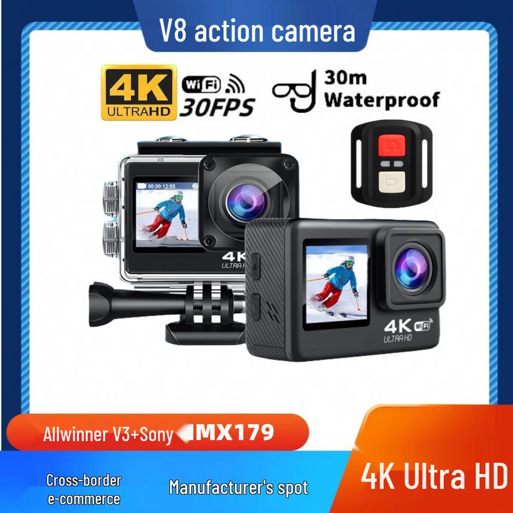 4K Dual-Screen Waterproof Action Camera for Cycling, Climbing, and Surfing with WiFi