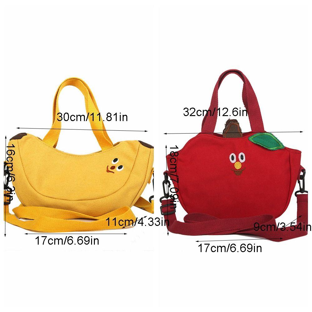 Large Capacity Cartoon Shoulder Bag Embroidered Banana Messenger Bag Streetwear