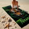 Custom Name Ultra-Soft Beach Towel with Tiger Theme,Ideal for Pool - Camping, Diving - Perfect Travel Essential, Vibrant Beach Towel.
