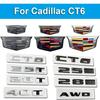 For Cadillac CT6 25T 28T 40T AWD ABS Car Front Grille Emblem Rear Trunk Cover Badge Auto Tail Displacement Sticker Accessories