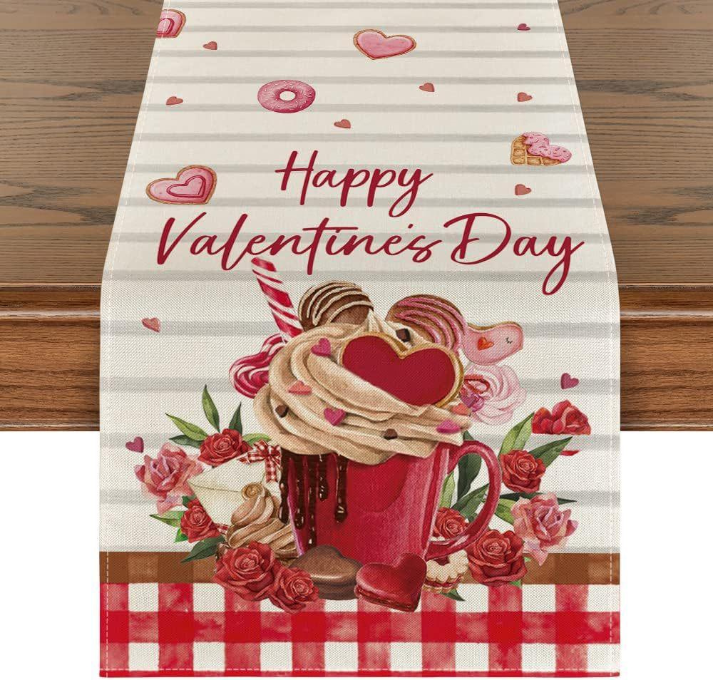 Desktop Ornaments Love Table Flag Tablecloth 33*183cm Table Runner For Festive Atmosphere Event Decoration Valentine's Day Party