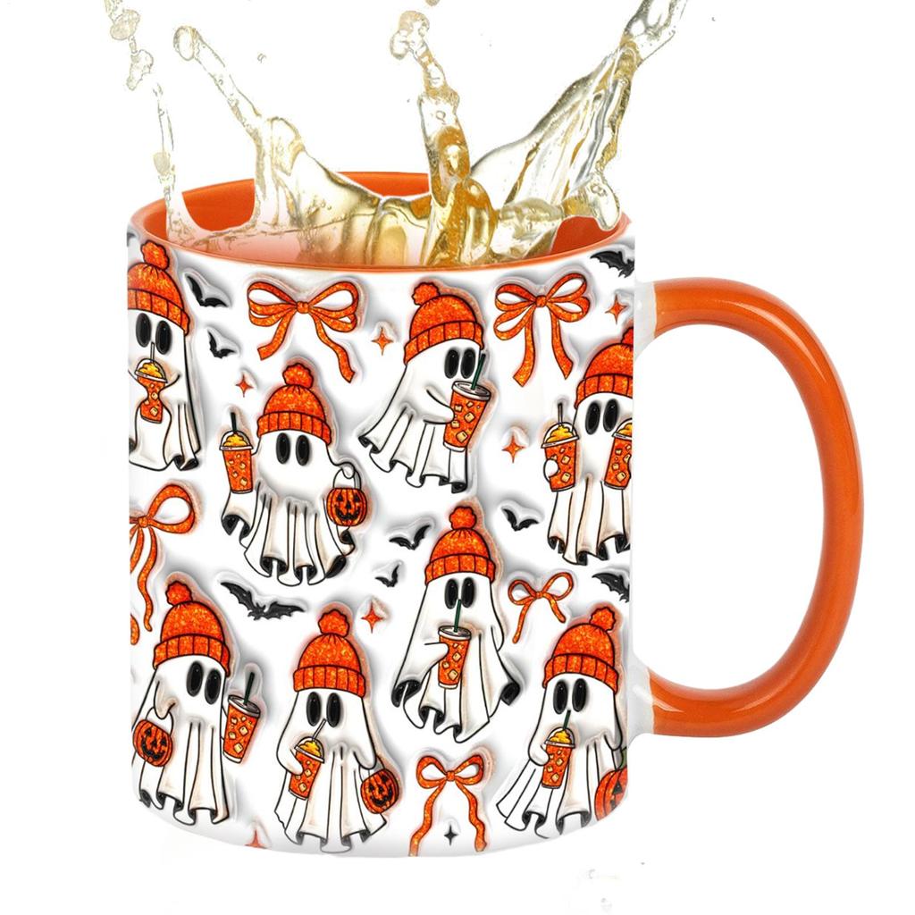 Halloween Ghost Mug Halloween Ghost Ceramic Mug 3D Coffee Mug Cute Ghost Ceramic Coffee Mug Halloween Decor Gift