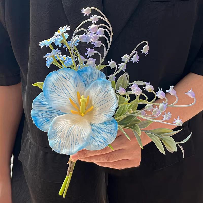 Fake Plants Artificial Flower Bunch Room Decor Decorative Fake Flower Desk Accessories Wedding Party Flower Supplies