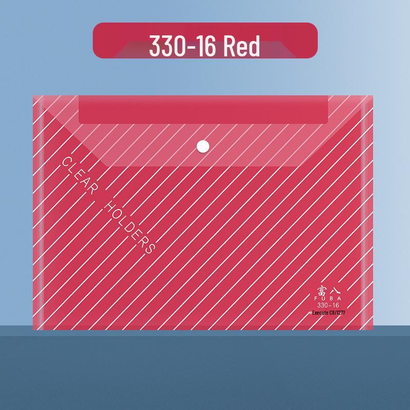 A4 Transparent Waterproof Snap Button Document Bag - Customizable Label Plastic Archive Bag