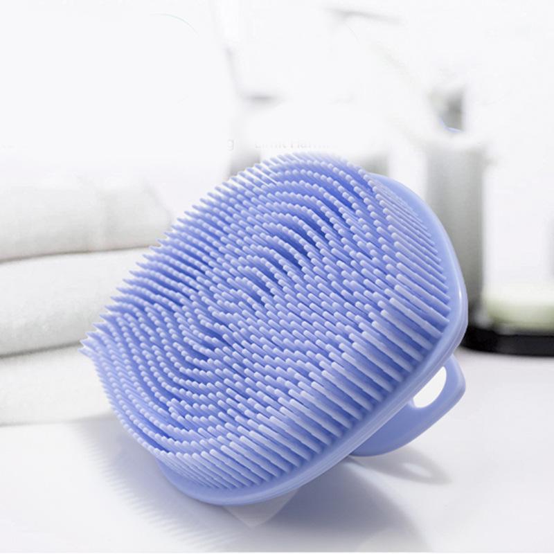 Portable Silicone Leaf Loofah Bath Brush - Soft Handheld Body Scrubber