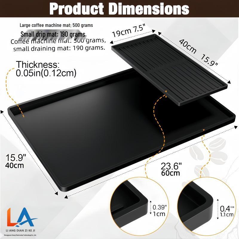 Tapete de Silicone Resistente ao Calor para Café - Bandeja Drenante Antiderrapante para Bar e Mesa de Jantar