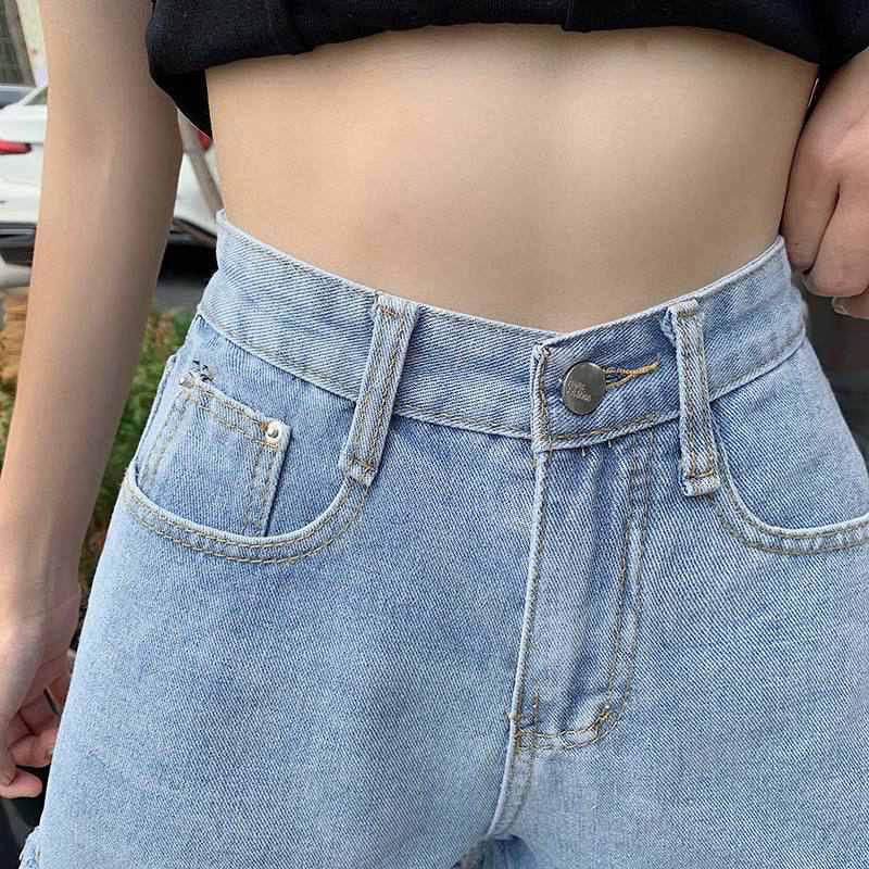 Pantaloncini di Jeans Neri a Vita Alta Comodi Skinny alla Moda e Versatili da Donna Sezione Sottile Gamba Larga Larghi Sottili con Bordo Grezzo Estivi